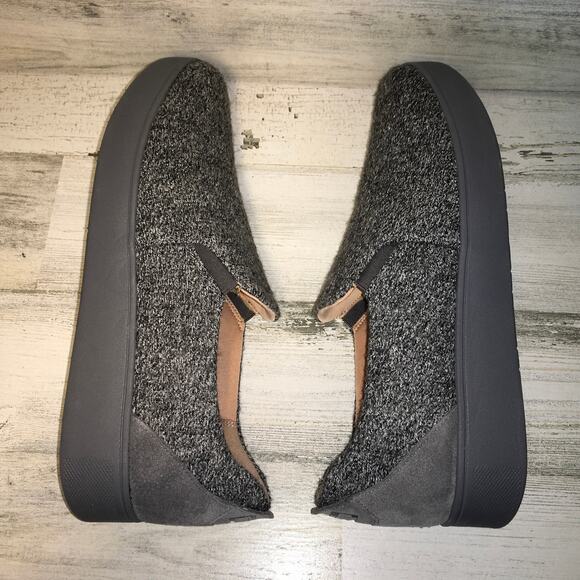 Fitflop Rally EO1 Merino Wool Mix Slip on Skate Sneaker Womens 10 Grey Loafer - Picture 8 of 10